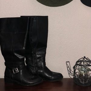 Arizona Black boots - knee high - wide calf